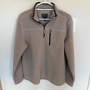 GH Bass & Co Quarter Zip Fleece Jacket - Khaki Brown